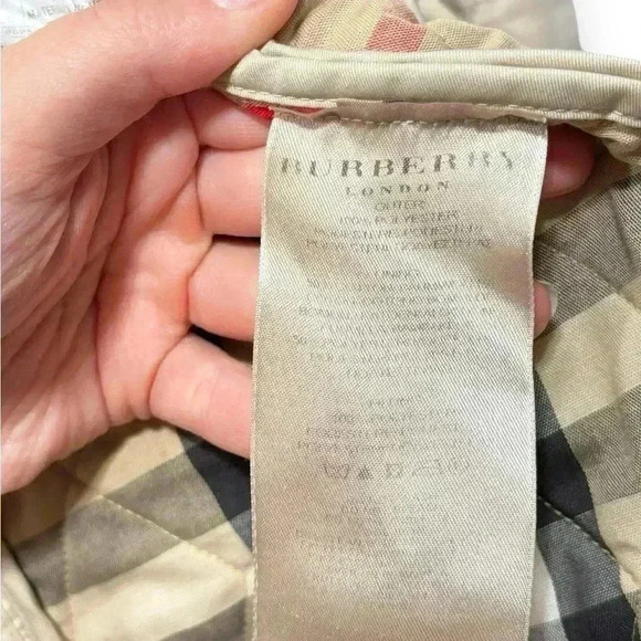 Burberry Nova Check Diamond Quilted Beige Barn Button Jacket Coat Size XL - Picture 11 of 14